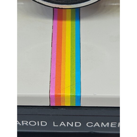 Vintage Polaroid SX-70 OneStep White Rainbow Stripe Land Camera (Untested) - Picture 6 of 16